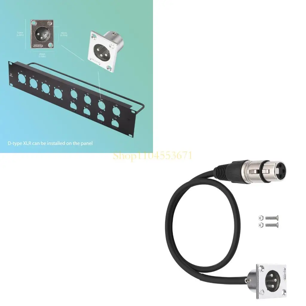 Best Seller 3Pin Chassis Panel Adapter Cable 3Pin Female to D Type Male 0.6M Wide Compatibility for Auditory Systems