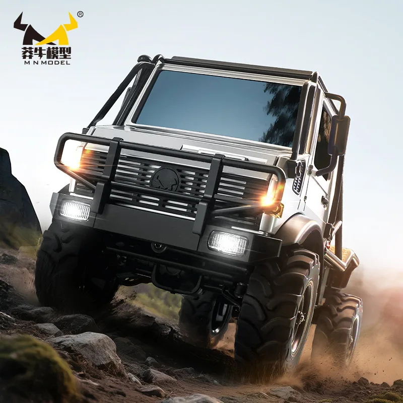 جديد MN 1/18 Unimog U4000 الدفع الرباعي نسبة كاملة على الطرق الوعرة RC سيارة سبيكة رئيس تسلق التحكم عن بعد لعبة مجسمة