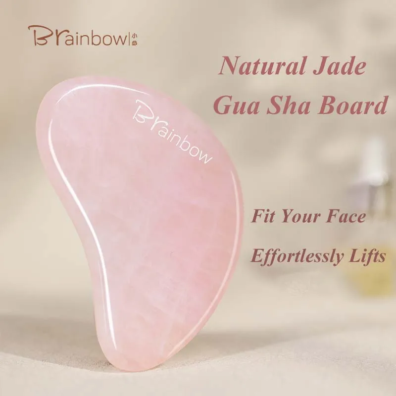 Brainbow Natural Jade Gua Sha Scraper Board Facial Massage For Face Neck Skin Lifting Wrinkle Remover Beauty Care