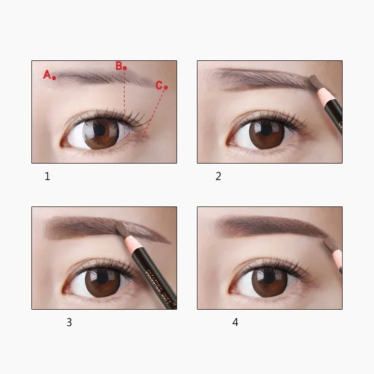 1Pc Long Lasting Eyebrow Pencil Black Brown Gray Waterproof Natural Pull Eye Brow Enhancers Pen for Eyes Cosmetics Makeup Tools