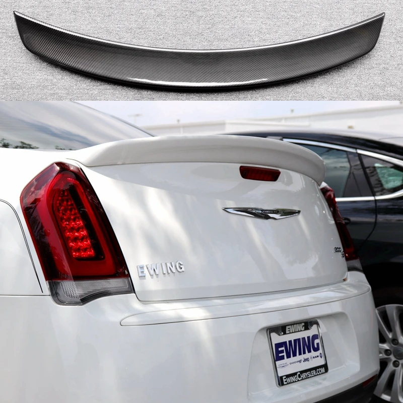 For Chrysler 300 300c 300s 2011 2012 2013 2014 2015 2016 2017 2018 High Quality ABS Spoiler by Glossy Black Carbon Fiber Color