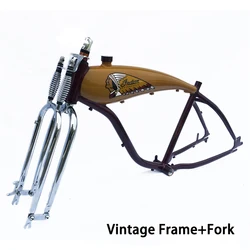 Vintage Fuel Tank Aluminum Alloy Frame / fork /Fuel Bicycle Frame / American Fuel Bicycle  Retro Frame 26inch*4.0 Frame 135MM