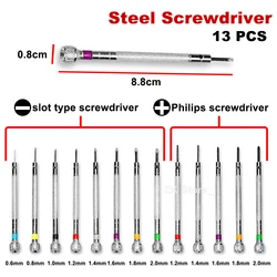 Precision Screwdriver Set 0.6-2.0mm High Hardness Steel Micro Cross Screwdriver Kit for Home Watch Screwdriver Set Repair Too