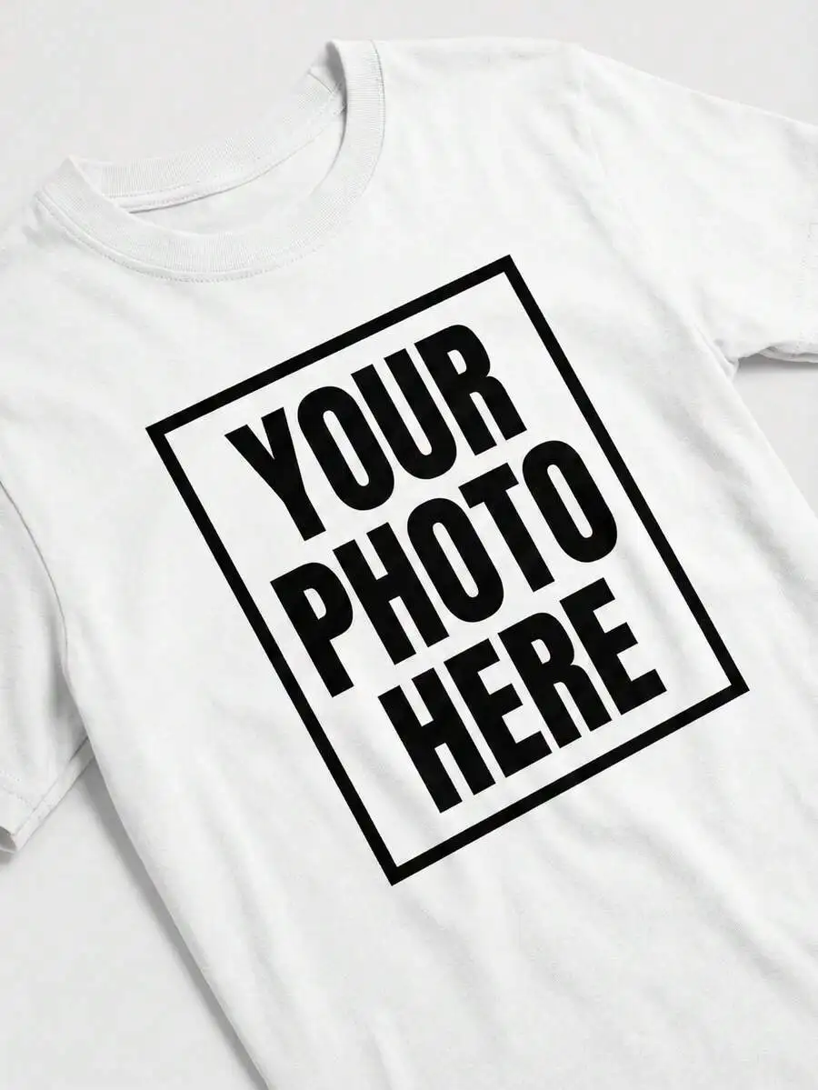 Custom Double Sided Personalized TShirt - 100% Cotton Non-See-Through, Upload Photo/Design For Gift & Outdoor Wear
