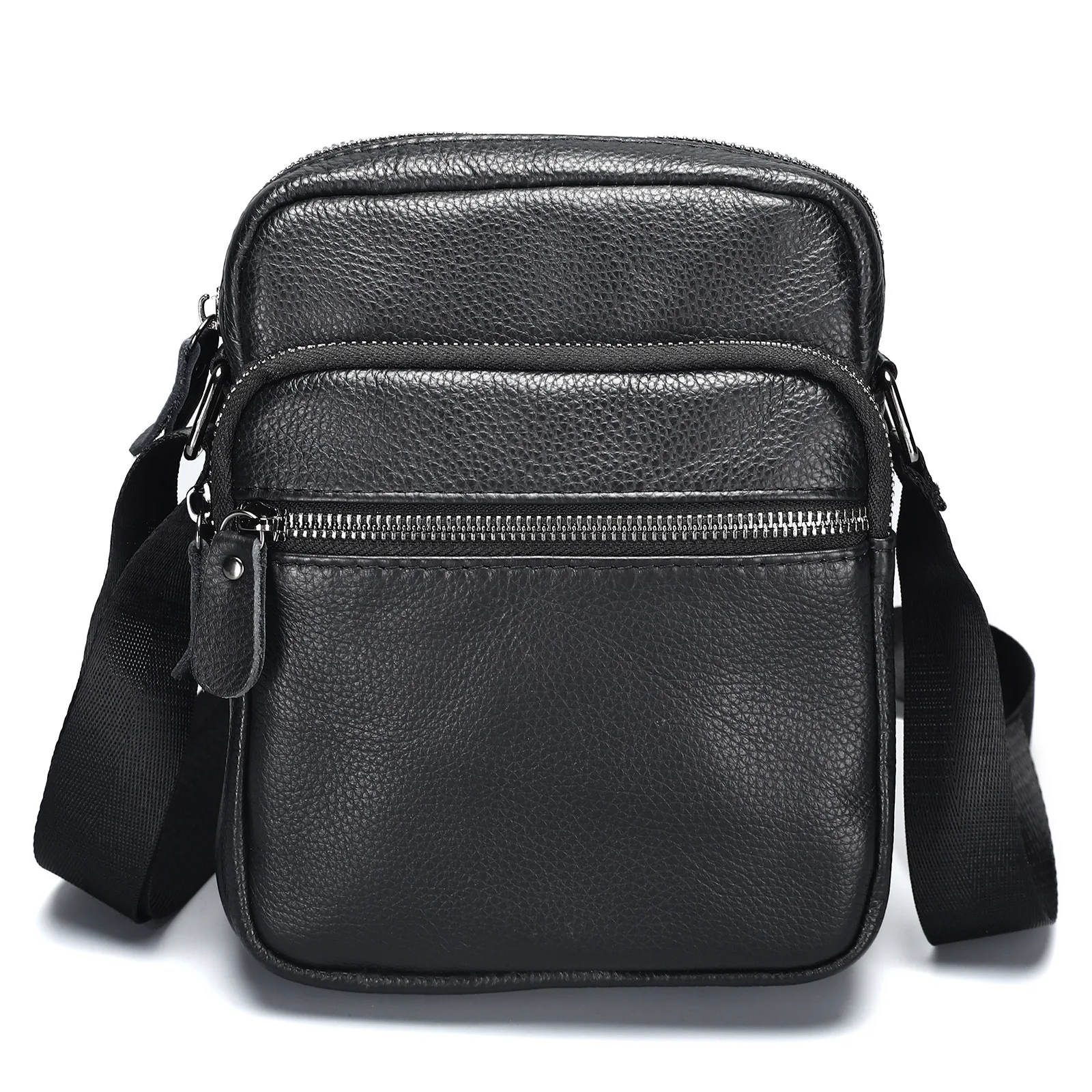 Bolso de hombro de ocio al aire libre, bolso de viaje Vertical de cuero genuino para hombre, bolso de hombro masculino de alta gama