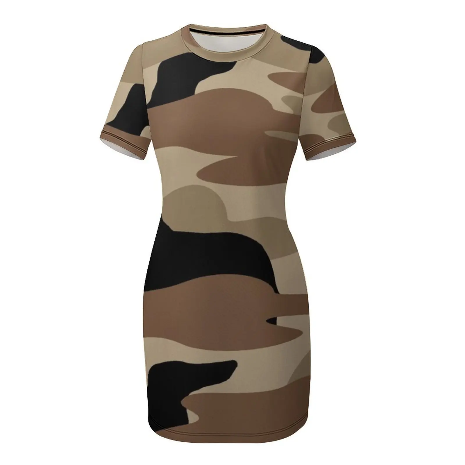 Deserto camo weiner dogg vestido de manga curta elegante conjuntos femininos vestidos de festa vestido de festa feminino elegante vestido de luxo