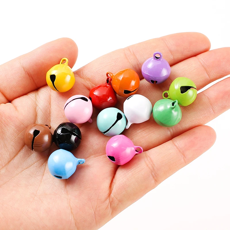 20pcs 14/17/22mm Colorful Iron Metal Small Jingle Bells Ornaments Pendants Loose Beads Bell Charms Christmas Tree Decoration