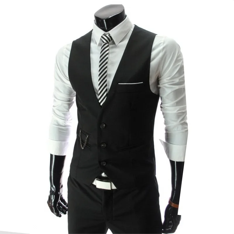 Mens Suit Vest Solid Color Slim Fit Single Breasted Formal  Dress Vest Waistcoat for Wedding Business Casual Outfit Men Clothing