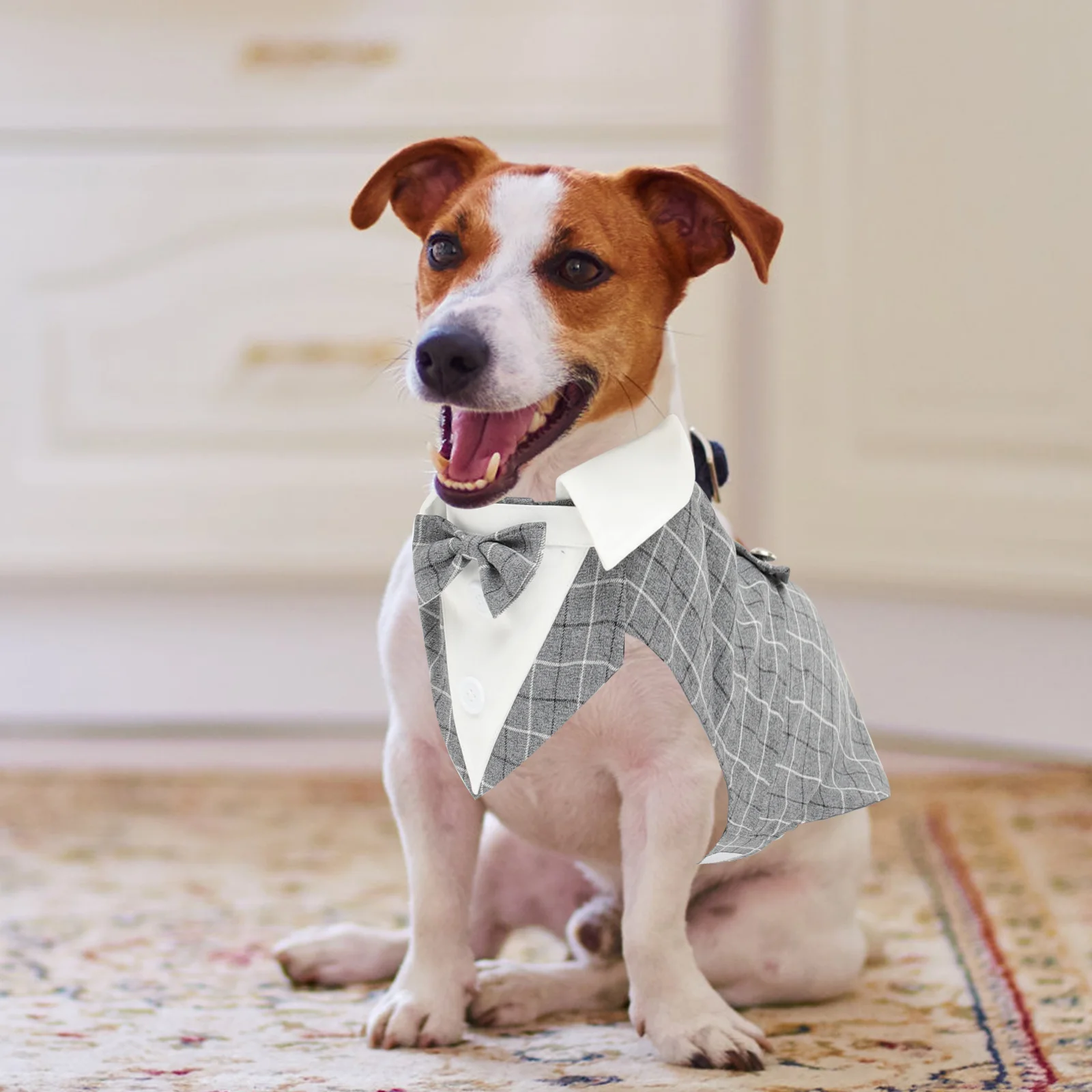 

Pet Tuxedo Suit Dog Formal Wear Stylish Gentleman Attire For Wedding Party Puppy Clothing Adjustable Pet Outfit