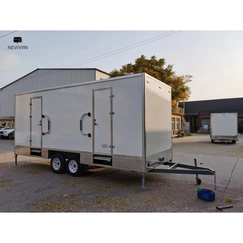 Customized Portable Toilet Luxury Mobile Seat Toilet Trailer On Wheel Outdoor Portable Bathroom Camping Toilet