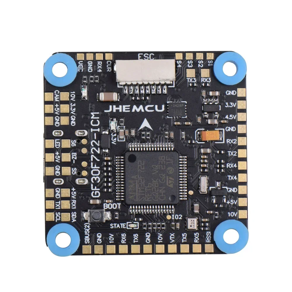 JHEMCU GF30F722-ICM F722 Baro OSD 듀얼 BEC 비행 컨트롤러, RC FPV 프리스타일 HD 드론 부품, 5V, 10V, 3-8S, 30.5X30.5mm