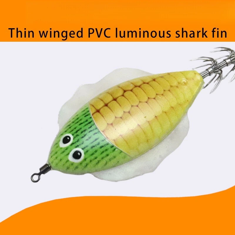 2 قطعة 14 جرام التوازن الروبيان كما الطعم الثابت متوهجة خشبية الروبيان الحبار هوك محاكاة الطعم مجنح الطعوم الصيد السحر صيد السمك #4