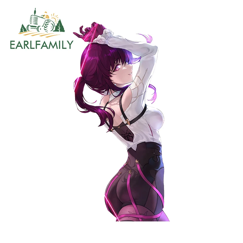 EARLFAMILY 13cm x 6.3cm Kafka Cartoon Car Stickers Booty Sexy Girl Decals Waterproof Trunk Decor JDM Sunscreen Accessories
