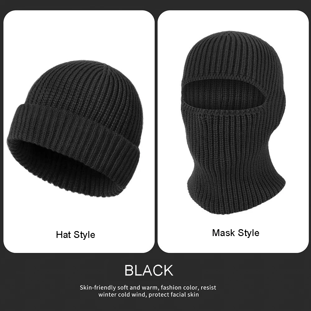 New Men Winter Balaclava Hat Mask Beanie Cycling Tactical Face Shield Mascara Ski Bonnet Cagoule Visage 2 Ways Full Bicycle Cap