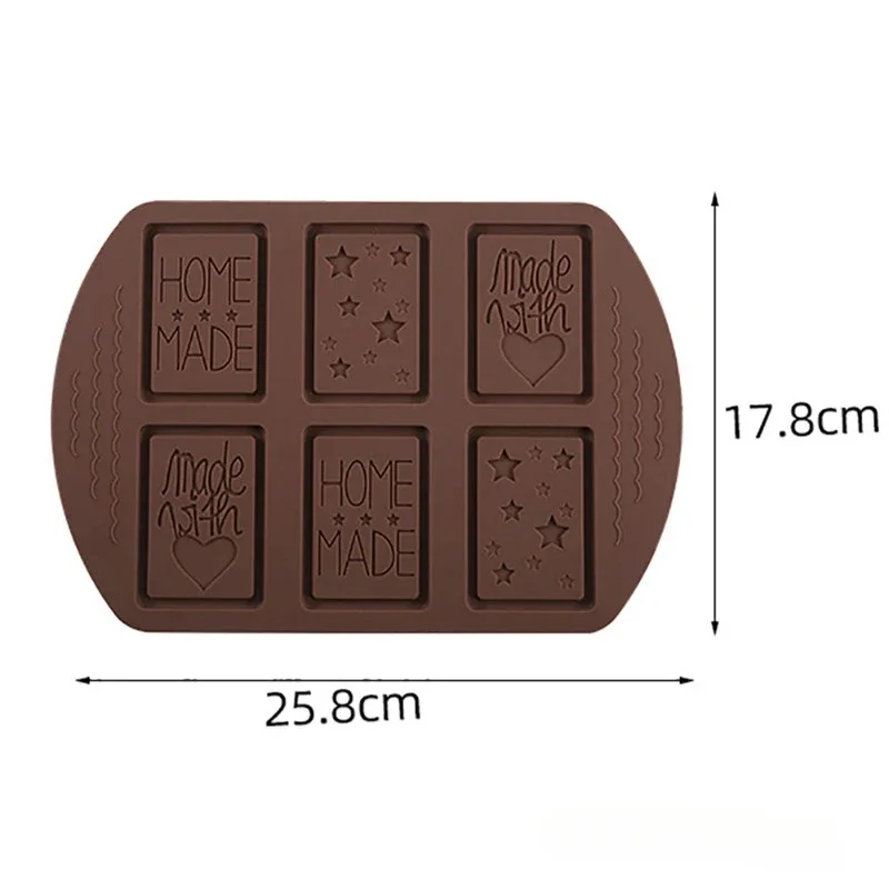 6-hole Silicone Chocolate Mold Christmas Silicone Cookie Mold Heart-shaped Letter Cake Mold Baking Tool