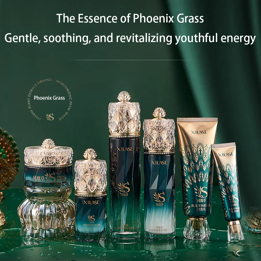 Phoenix Grass Soothing Filling Face Beauty Products Moisturizing Anti aging Facial Care Shrink Pores Korean Skin Care Sets 6PCS