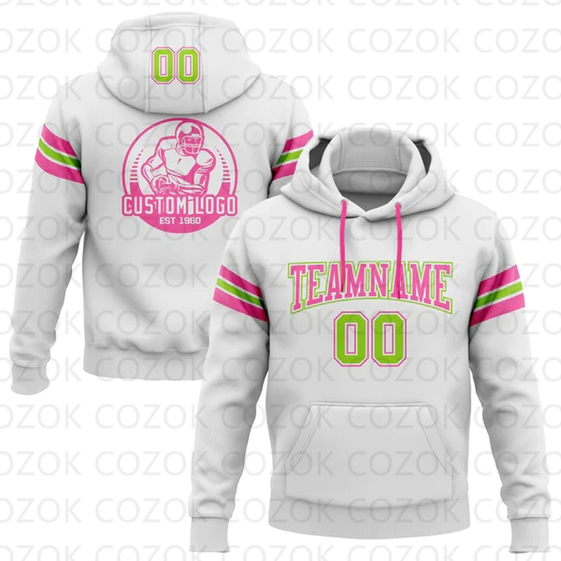 Customized Hoodies White Pink Colour Jersey 3D Printed  Unisex Pullovers Hoodie Casual Sweatshirts
