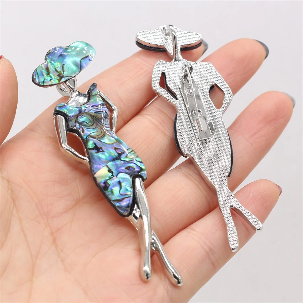 

Women Brooch Natural Shell Beauty Pendant Brooch For Jewelry Making DIY Necklace Pendant Clothes Shirts Accessory