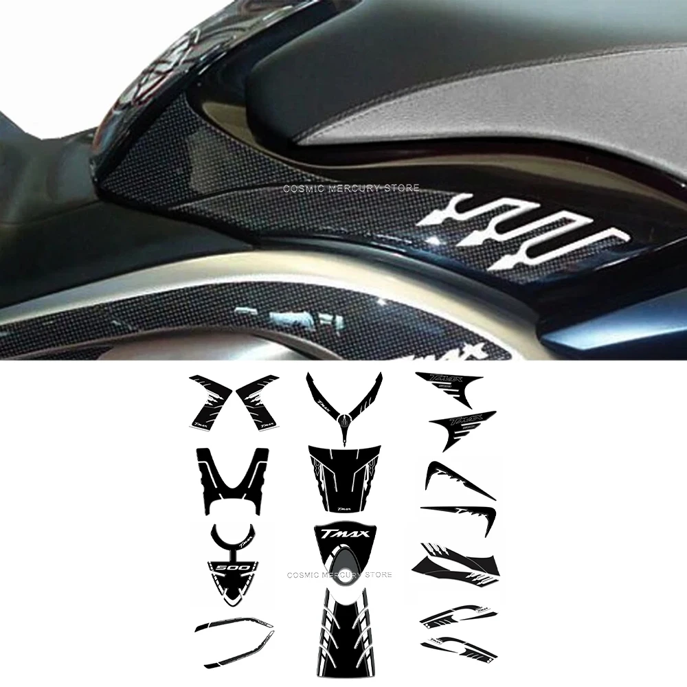 

For TMAX 500 530 T MAX 2008 2016 Motorcycle Tank Pad Sticker Protective Stickers Kit 3D Gel Epoxy Resin Stickers