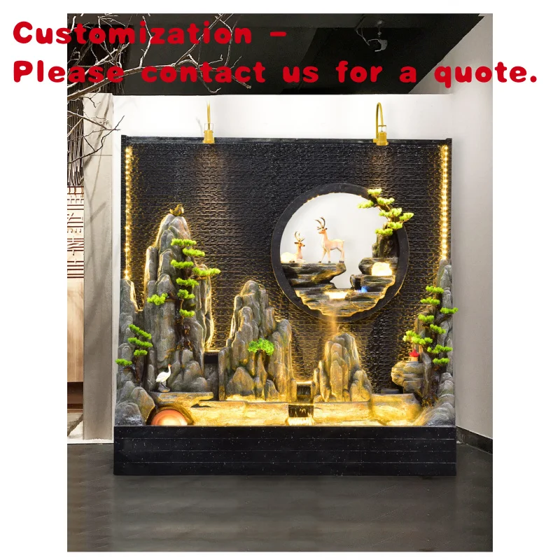 custom.6ft Curtain Wall Flowing Screen Partition Landscape Outdoor Courtyard Garden Yard Waterscape Home Decor
