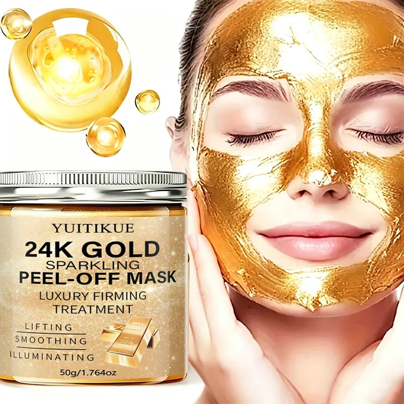 Luxury Skincare Treatments - มาส์กหน้าแบบลอกออก 24K Gold Sparkling พร้อมโลชั่นบำรุงผิวสุดหรู ช่วยยกกระชับผิว