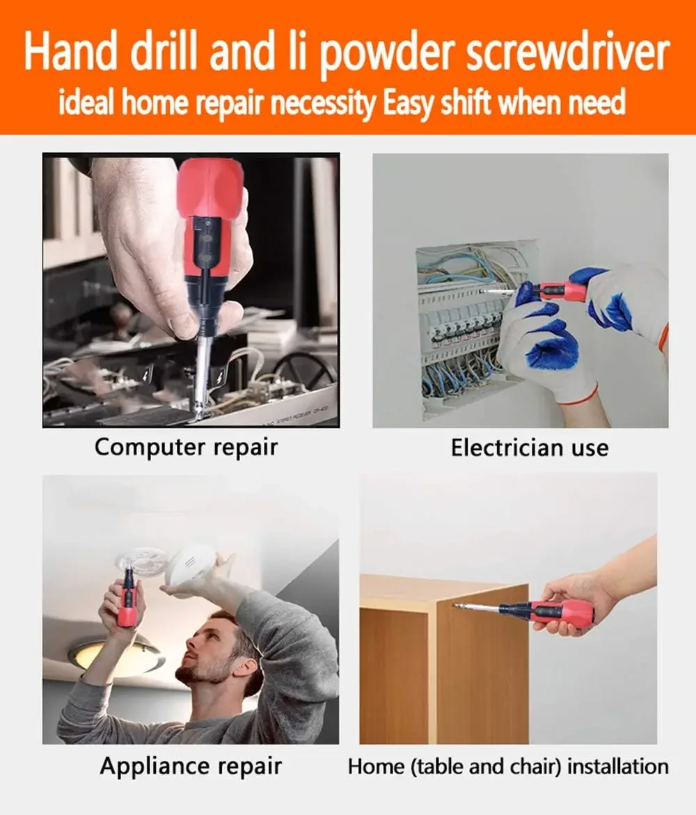1PC미니 전기 드라이버 다기능 휴대용 전기 드라이버 강력한 충전식 드라이버. 가정용 DIY용 액세서리