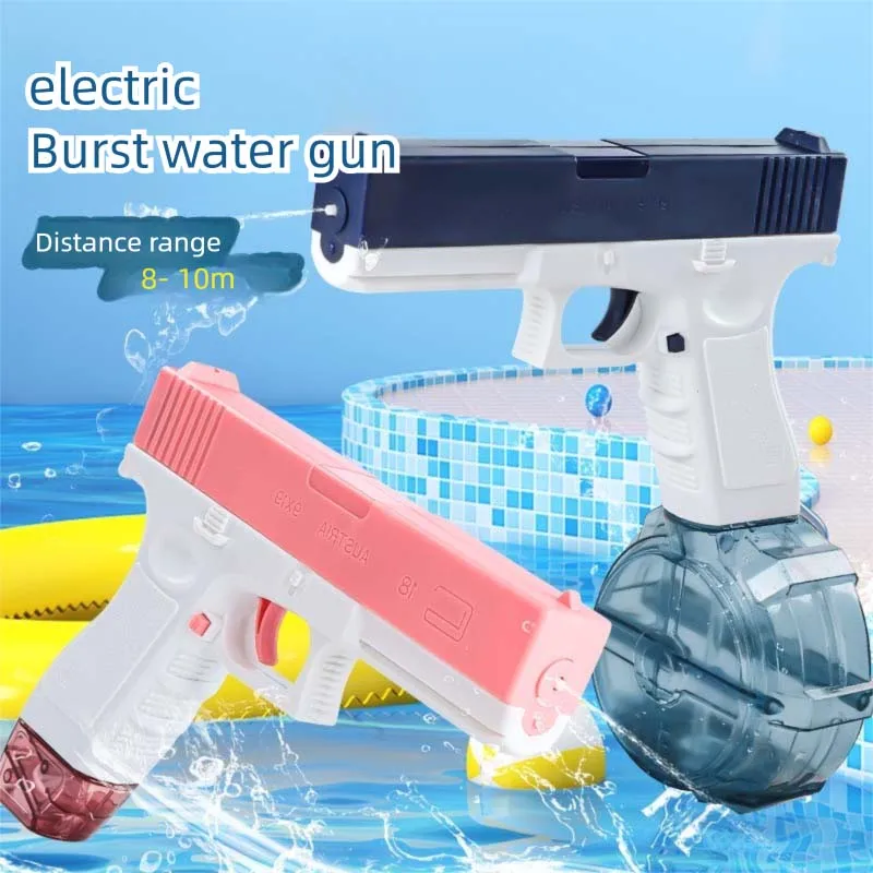Elektryczny Pistolet na Wodę Dziecięcy Automatyczny Letni Plażowy Zabawka do Strzelania Wodą na Zewnątrz Pistolety do Pływania Spryskiwacz Basen Impreza Zabawki Chłopiec Prezent