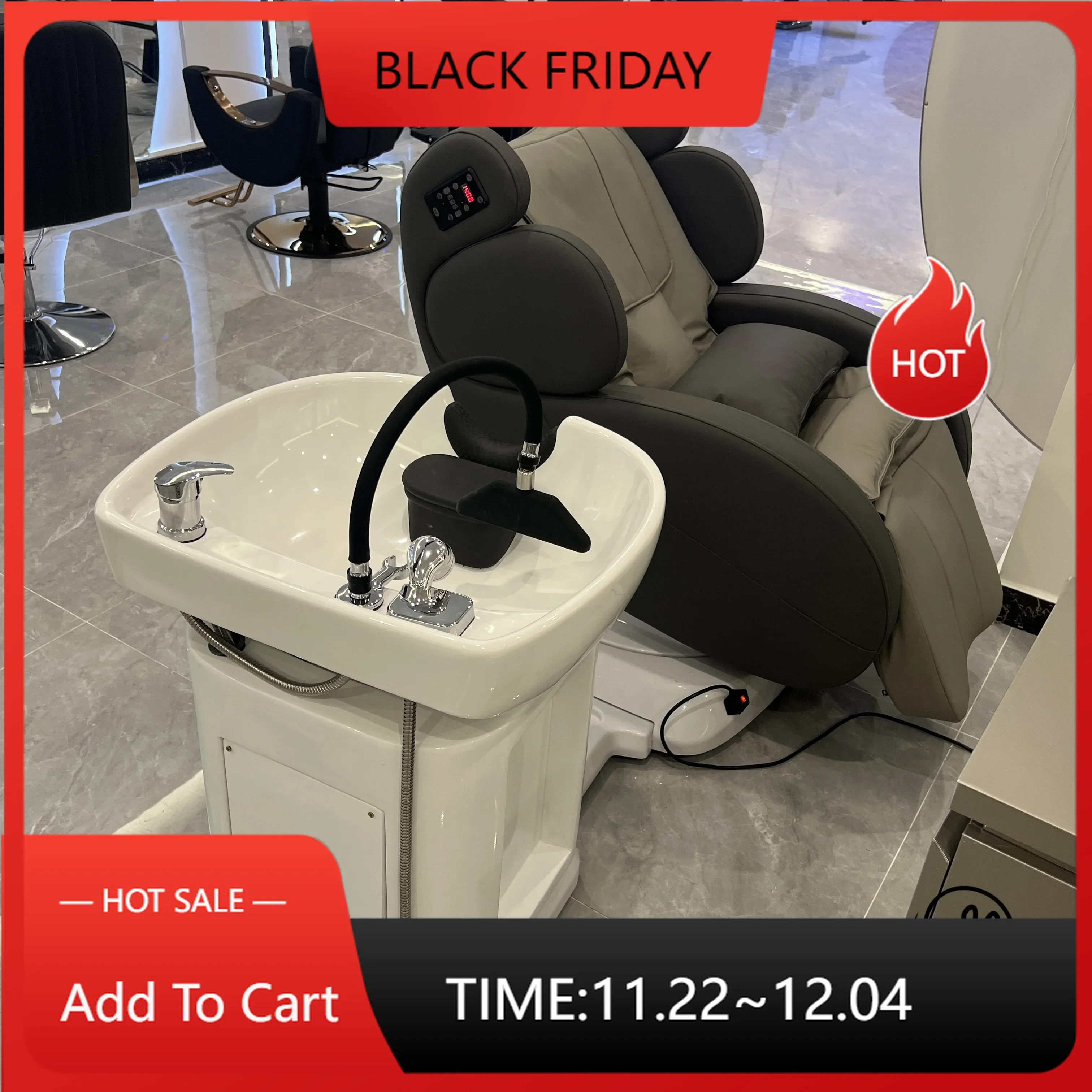 Complete Beauty Salon Washbasin Spa Bed for Hair Massage in Stock Shampoo Basin Stand Mobility Hairdressing Professional Chair