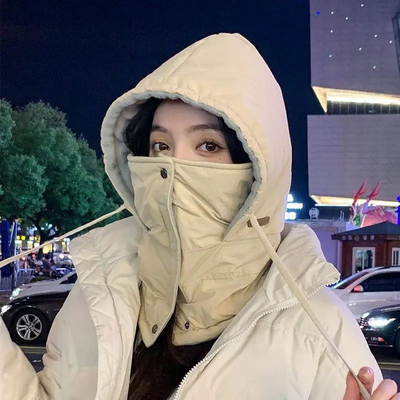 Unisex Winter Radfahren Hut Einfarbig Maske Ski Winddichte Kappe Warm Halten Hals Wärmer Maske Hut Schal Set