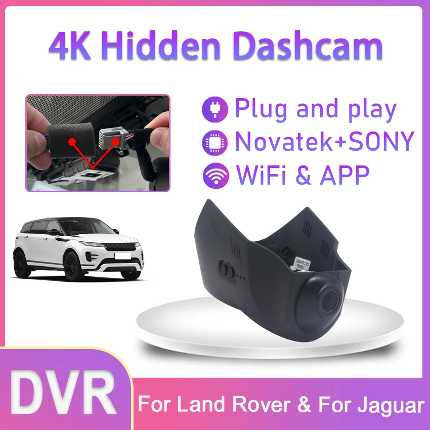 Dash Cam For Jaguar XJ XJL E-PACE 2018-2021 For Range Rover velar 2018-2020,Plug and Play Car DVR 4K UHD DashCam,Car Accessories