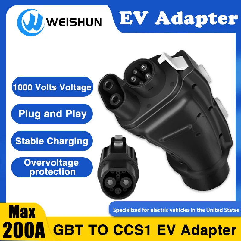 200A GBT TO CCS1 EV Adapter DC charging 1000V 200KW Converter GBT to CCS Combo 1 Electric Vehicle Charging Adaptor