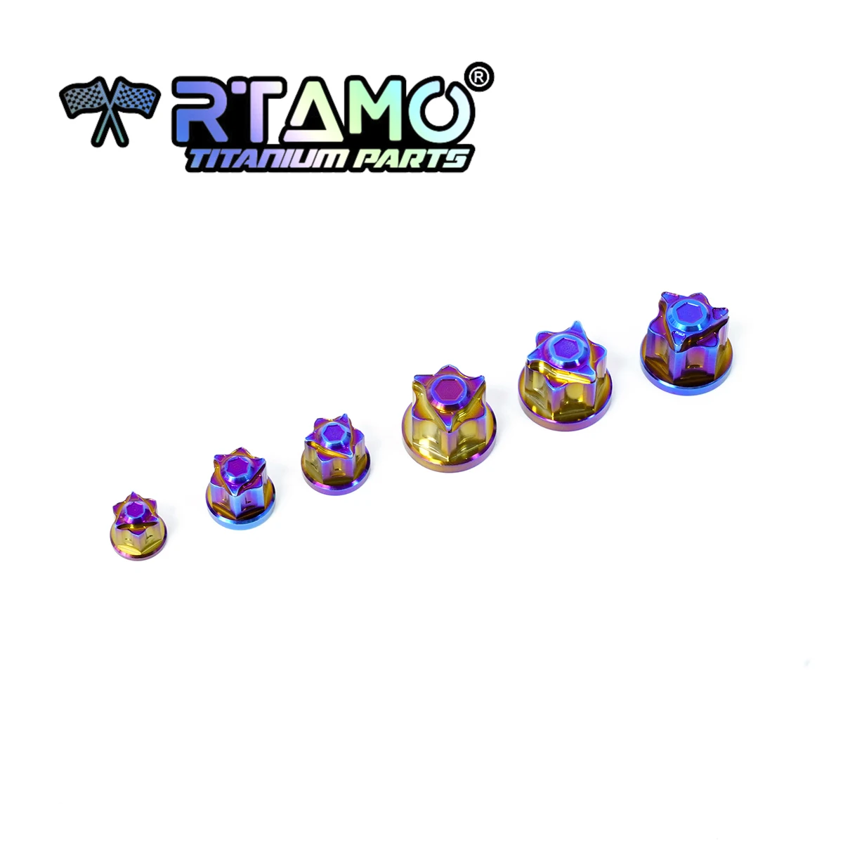 RTAMO Titanium Nuts M6 M7 M8 M10 M12 M14 CNC Closed End Nuts for Motorcycle Exhaust Pipe Modification (1PC)