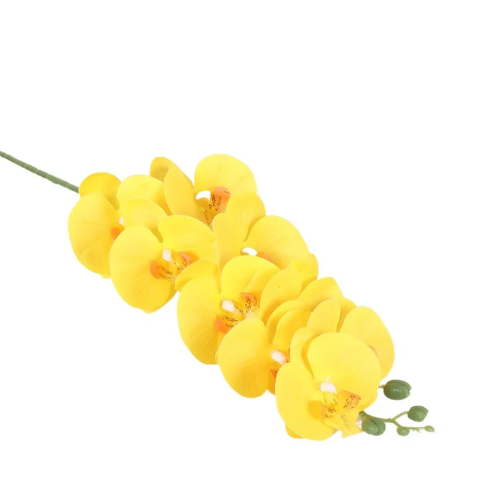 

9 Heads Artificial Phalaenopsis Branch 98cm Luxury Simulation Butterfly Orchid Flower Large Real Touch Green Plant Home Garden