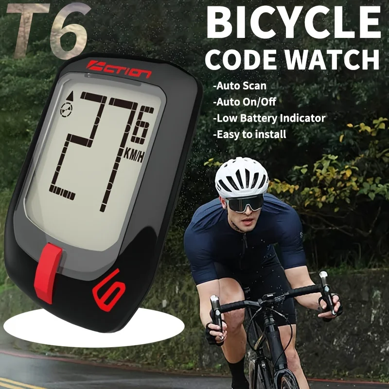 Waterproof Bicycle Speedometer For Sports Outdoor Riding, LCD Display Numbers Computer Speedometer For Cycling