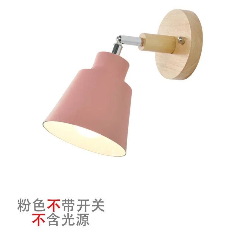 

Modern Minimalist Macaron Bedside Wall Lamp Wooden Zipper Switch Nordic Dining Room Living Room Decoration Background Wall Lamps