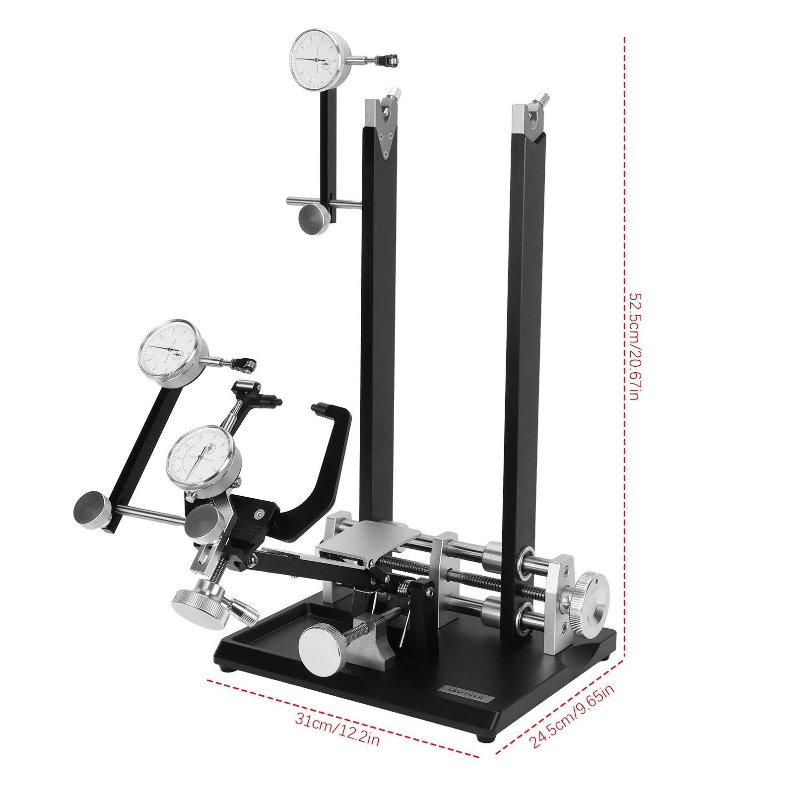 Bicycle Wheel Truing Stand with Dial Indicator Mountain Bike Alignment Frame for Wheel Alignment Disc Rotor Check