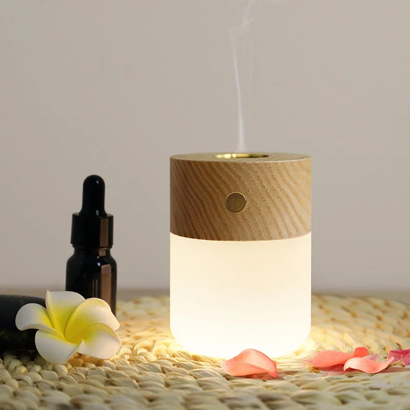 Essential Oil Diffuser Wood Aromatherapy Diffuser lampe a huile Oil Sleep Lamp USB Charging Bedside Night Light Christmas Gift