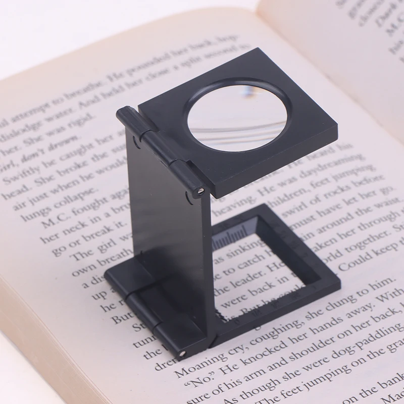 Folding Magnifier Stand With Scale Microscope Loupe Textile Optical Jewelry Repair Tool