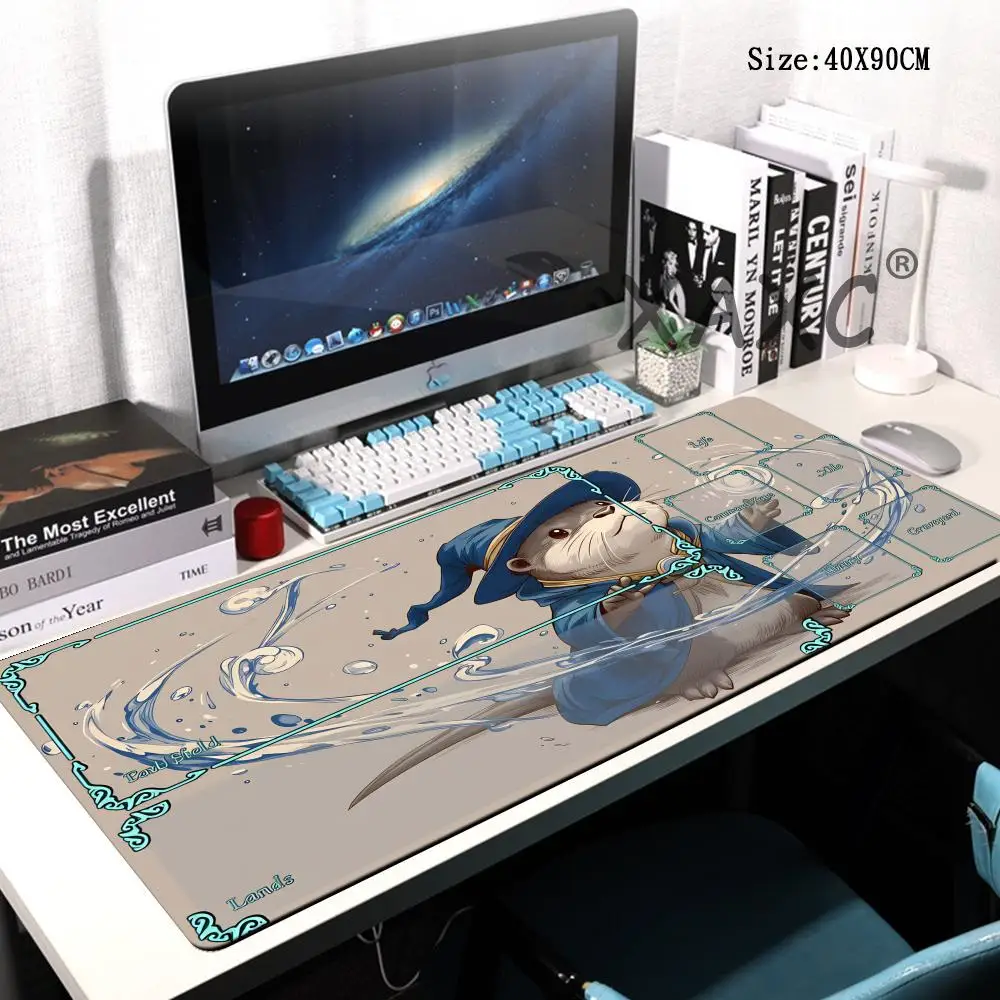 

HYBXAXC Magic Card Playmat with zone Kawaii Otter Magician MTG playmat gathering DeskMat Commander Battle playmat magic rug