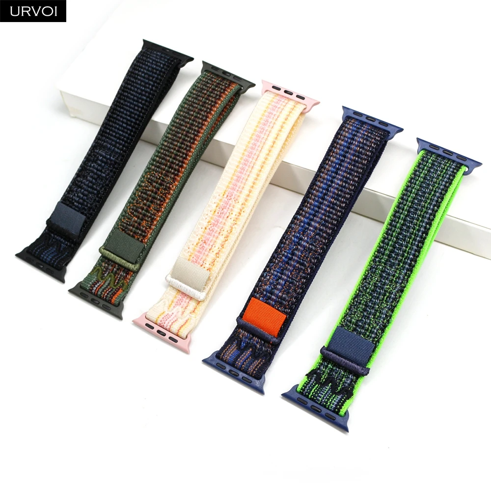 URVOI Sport loop for Apple Watch Ultra 2 Series 10 9 8 7 6 SE5432 Woven Nylon Loop pull tab band for iWatch lightweight strap