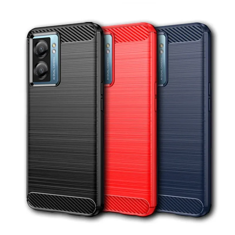 

For Oppo A57s Case Oppo A57s Cover 6.56 Inch Carbon Fiber Shockproof Silicone Bumper For OPPO A57S A57 A77 A36 A76 A96 4G 5G