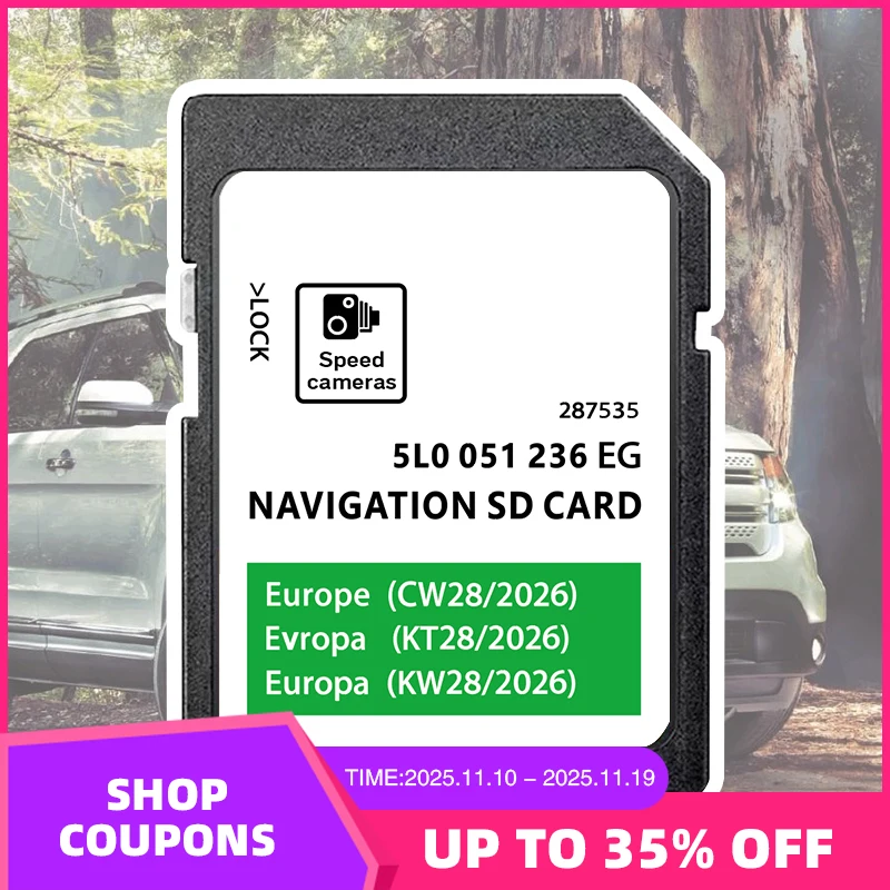 

32GB Europe UK Maps 2026 5L0051236EG Navigation for Skoda Octavia Superb Fabia Rapid Amundsen MIB2 SAT NAV SD Card