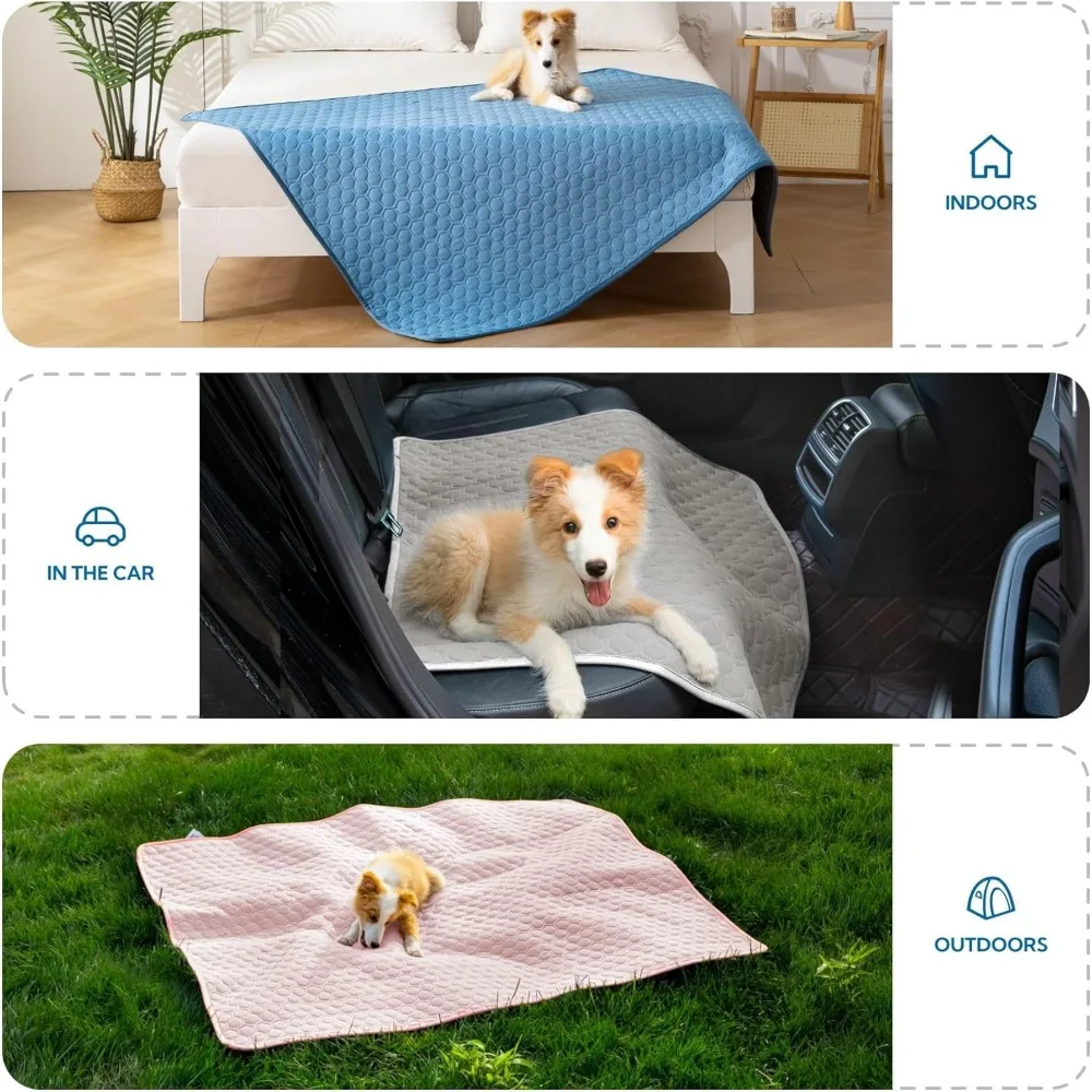 Extra Large Dog Cooling Mat, 60x80 Inch Washable Pad with Anti-Slip Bottom for Indoor Outdoor Use