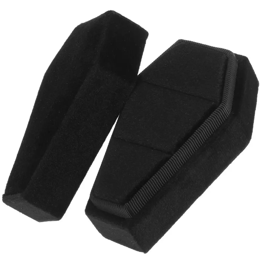 Portable Soft Lined Coffin Ring Box Spooky Distinctive Gothic Organizer Compact Jewelry Holder Home Decor