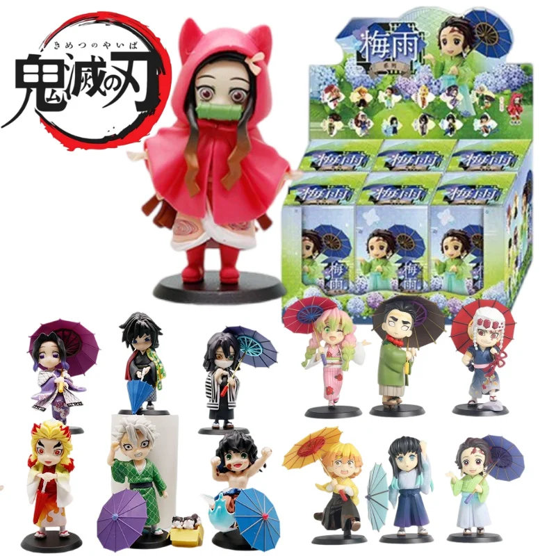 

2026 Anime Demon Slayer Spring Plum Rain Series Figure Blind Box Tanjiro Kamado Nezuko Action Model Set Toys Ornament Surprise