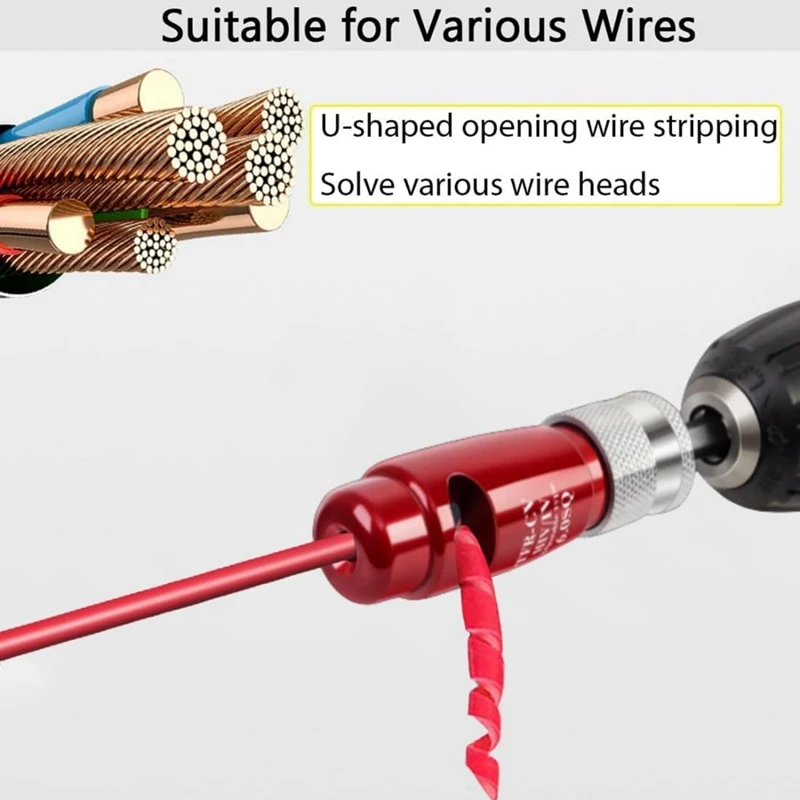 Wire Twister Tool For Drill, Wire Stripping And Twisting Tool Wire Twister For Power Drill, Cable Quick Stripping Spare Parts -A