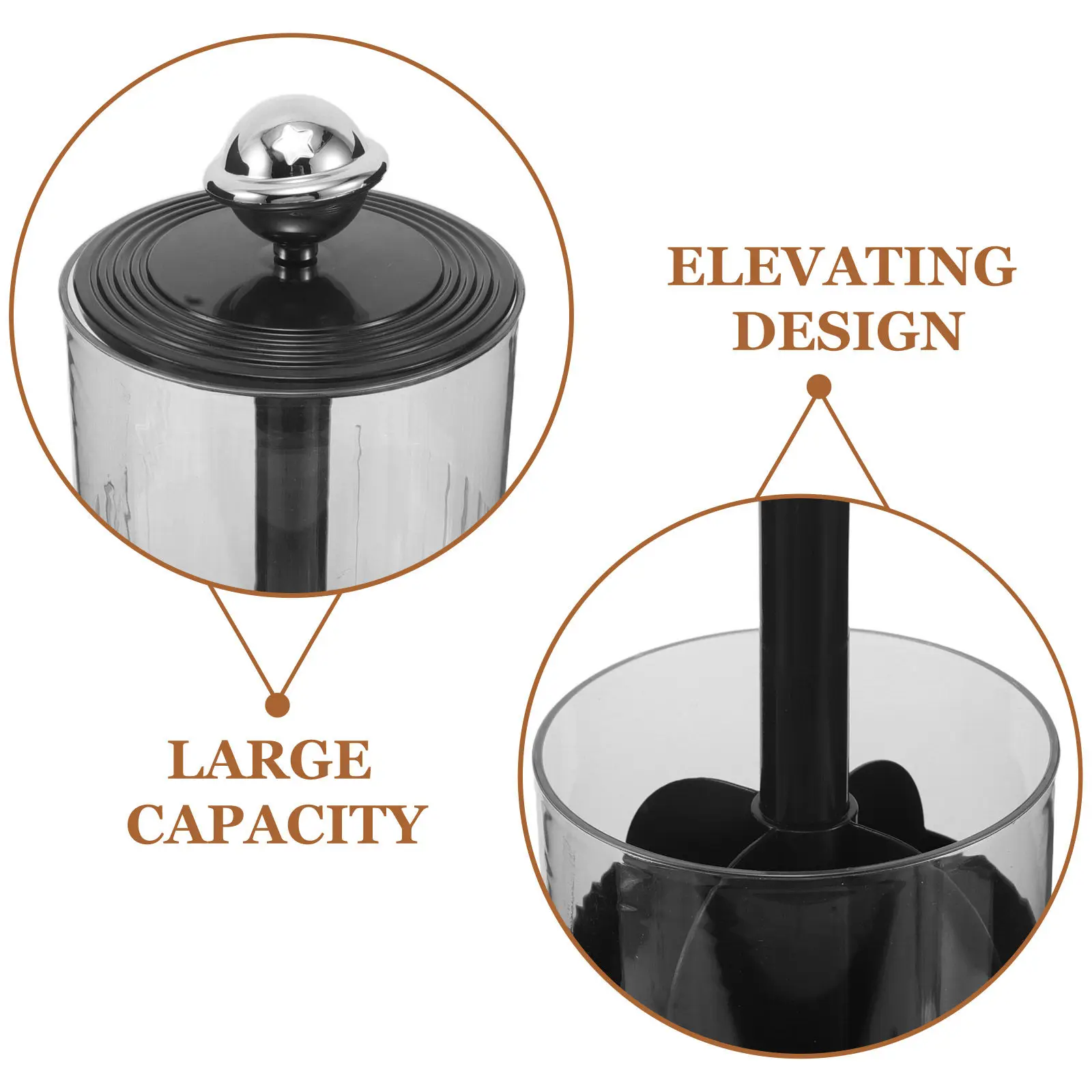Plastic Makeup Brush Holder Organizer Dustproof Automatic Lifting Rotating Makeup Brush Storage Stand Vanity Countertop