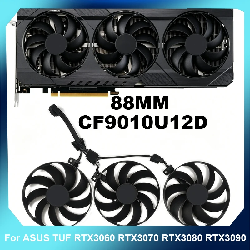 88MM CF9010U12D 7Pin Serial GPU Cooling Fan Replacement For ASUS TUF RTX3060 RTX3070 RTX3080 RTX3090 Gaming Triple Fan Cooler