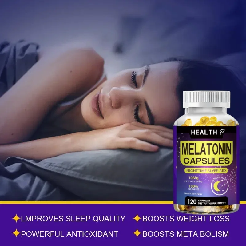 Hot Selling Melatonin 10mg | 120 pills| Drug Free Aid for Adults | Vegetarian capsule, Non-GMO, Gluten Free Supplement