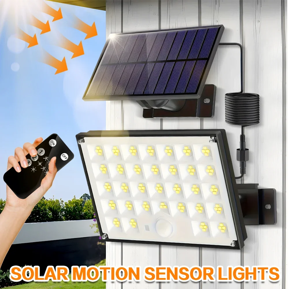 

127LED Outdoor Solar Street Light, Solar Garden Wall Lamp 180° Wide Angle Illumination,Infrared Remote Control Lights，for Yard